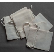 Sacchetti in tessuto a pois 3 colori -Confezione 10 pezzi - Giallo