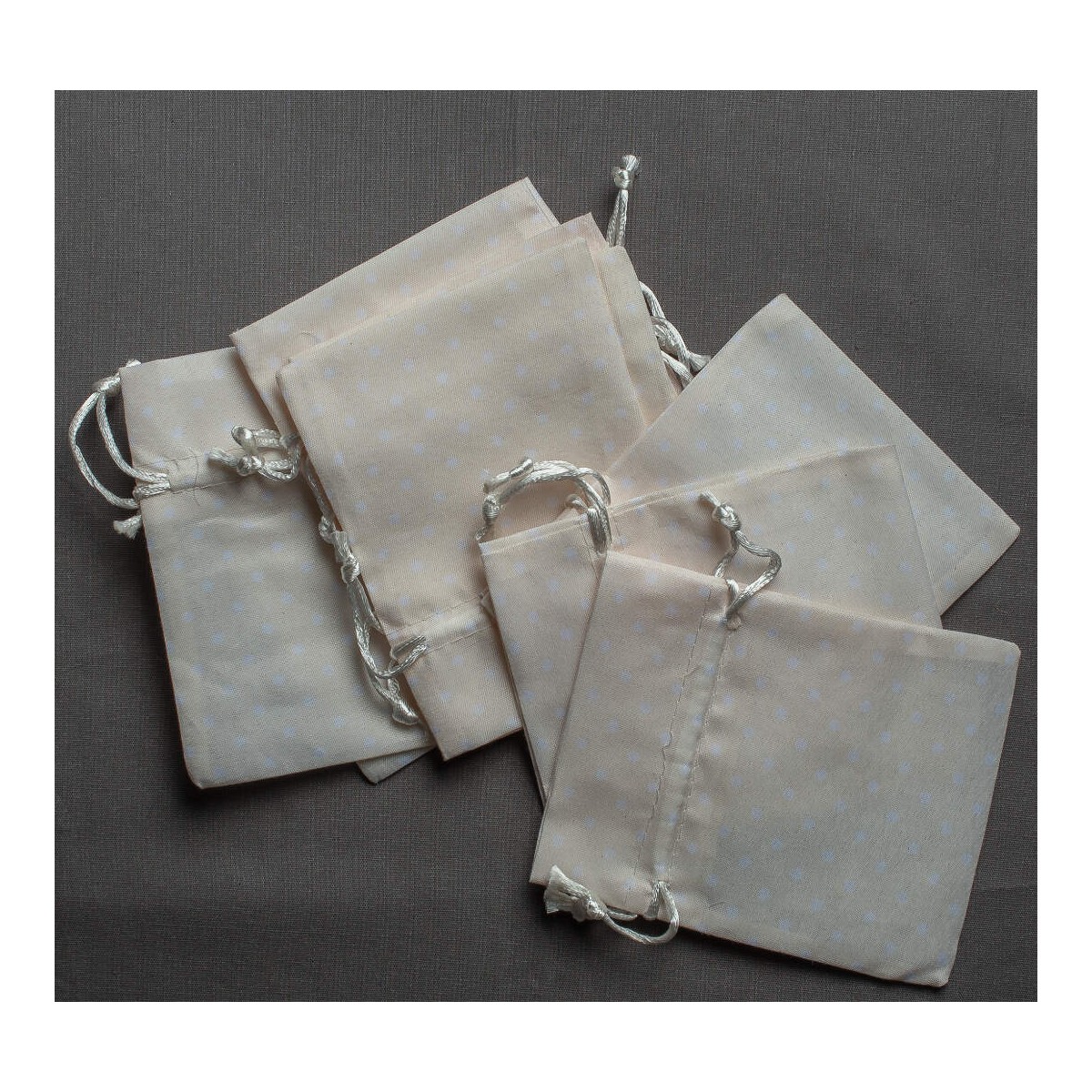 Sacchetti in tessuto a pois 3 colori -Confezione 10 pezzi - Giallo