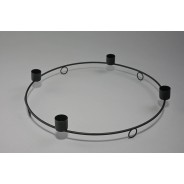 Portacandele in metallo - 30 Cm / Nero