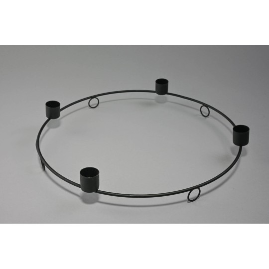 Portacandele in metallo - 30 Cm / Nero
