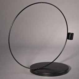 Portacandela in metallo con base - 25 Cm / Nero