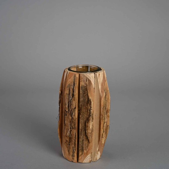 Portacandela in legno - 12x23 Cm / Naturale