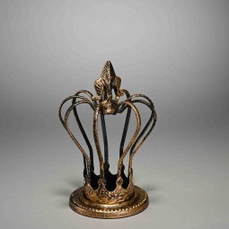 Porta tealightt a corona in metallo - D 8x15 Cm / Bronzo