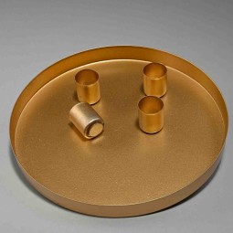 Porta candele circolare oro - 20 Cm / 4 Candele