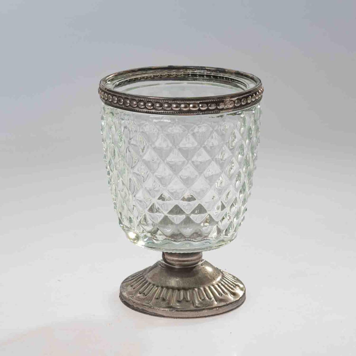 Porta tealight in vetro a forma di coppa -Trasparente