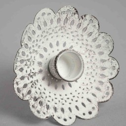 Portacandela in metallo - 10 Cm / Bianco