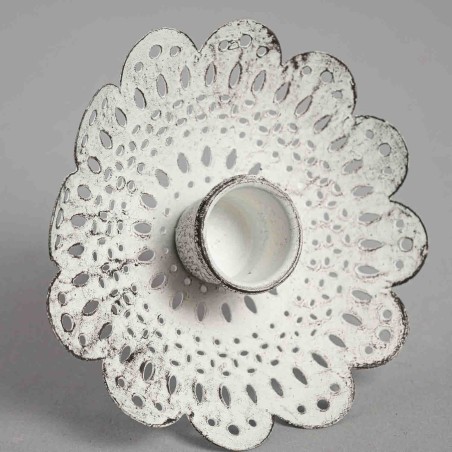 Portacandela in metallo - 10 Cm / Bianco