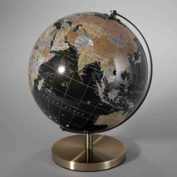 Mappamondo su supporto in metallo - D21,4x23,4x32 Cm / Nero