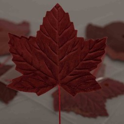 Pick di foglie in velluto - 12 Pezzi - Bordeaux