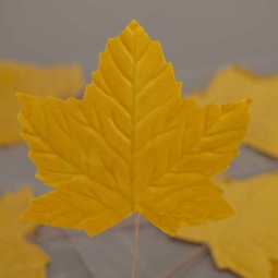 Pick di foglie in velluto - 12 Pezzi - Giallo