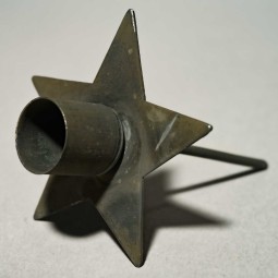 Portacandela a stella in metallo - 5x5x2 Cm / Grigio