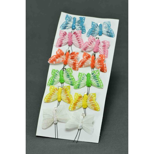 Farfalle piccole colorate decorative scatola da 12 pezzi