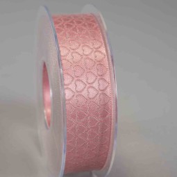 Nastro con cuori laser - 25 Mm x 15 M / Rosa antico