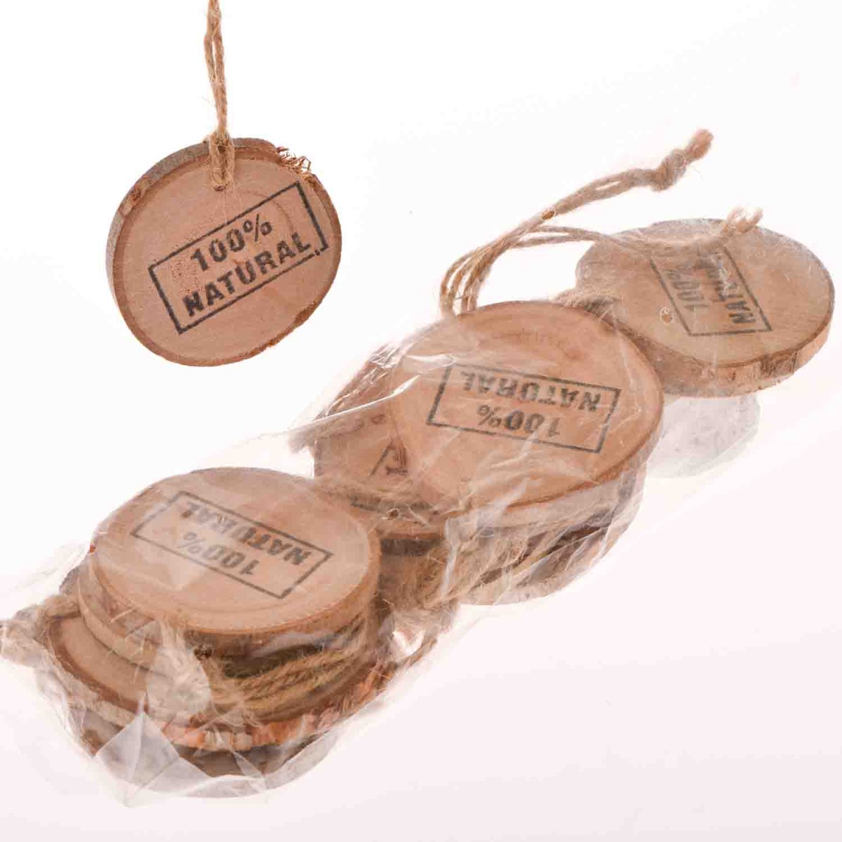 Confezione 12 chiudipacco in legno