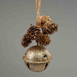 Pallina natalizia sonaglio - Vari colori - Oro