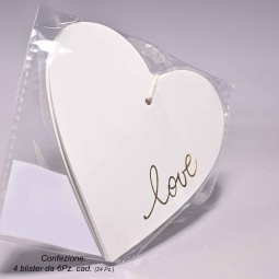 Cuori in carta 24 Pezzi - 9,5x10 Cm / Bianco