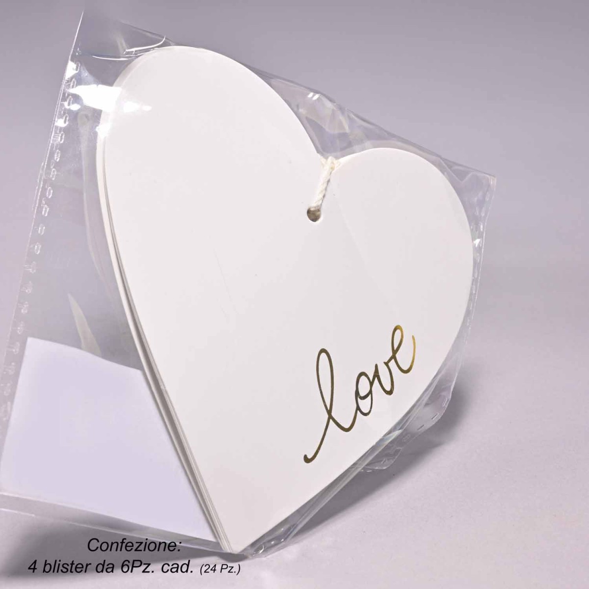 Cuori in carta 24 Pezzi - 9,5x10 Cm / Bianco