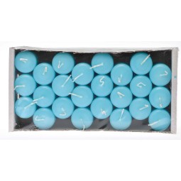 Moccoli candela 24 PZ - 50x35 Mm / Azzurro