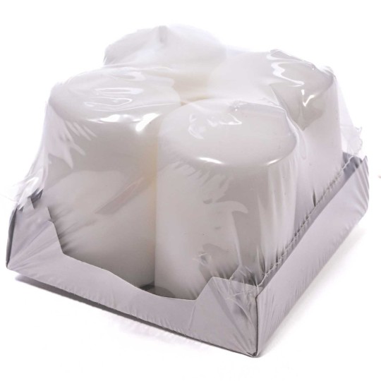 Moccoli candela 4 PZ - 40x60 Mm / Bianco