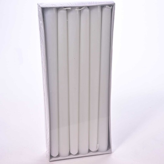 Candele coniche 12 PZ - 20x250 Mm / Bianco