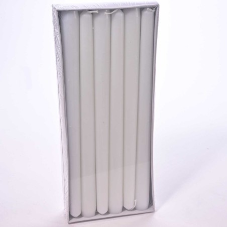Candele coniche 12 PZ - 20x250 Mm / Bianco
