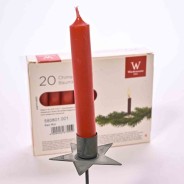 Candele stelo per Albero 20 PZ - 12,8x96 Mm / Rosso