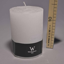 Moccolo candela rustico  - 100x140 Mm / Bianco