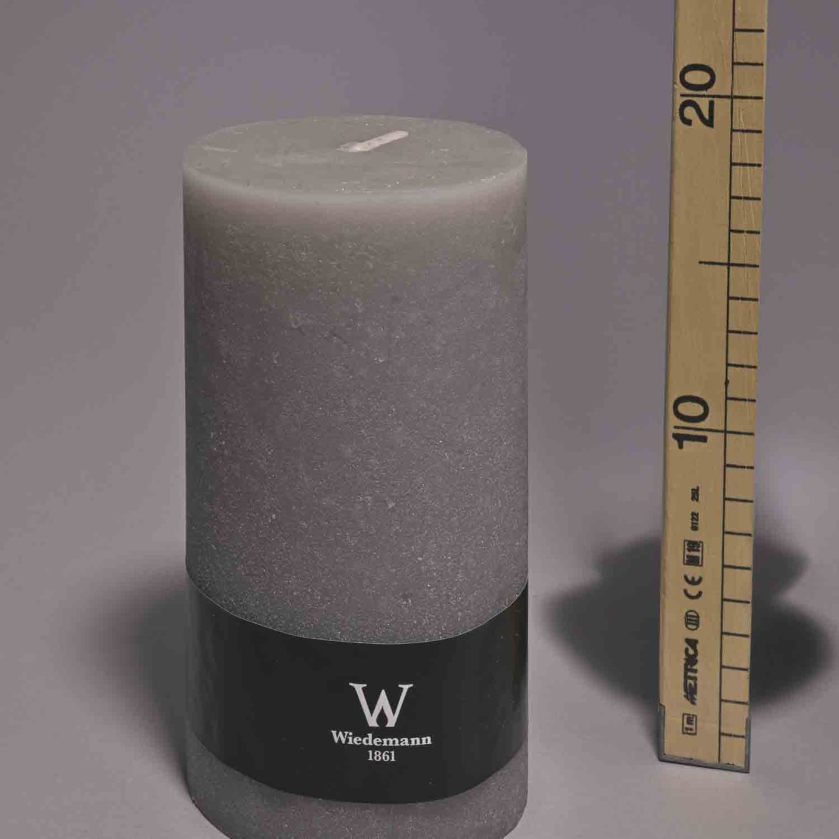 Moccolo candela rustico  - 100x190 Mm / Grigio