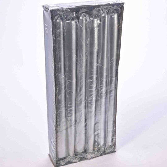 Candele coniche 12 PZ - 23x250 Mm / Argento
