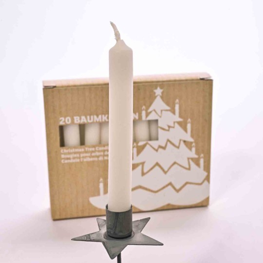 Candele coniche per Albero 20 PZ - 13x105 Mm / Bianco