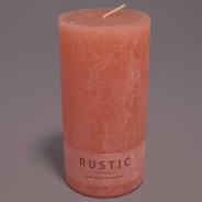 Moccolo candela rustico  - 70x140 Mm / Corallo