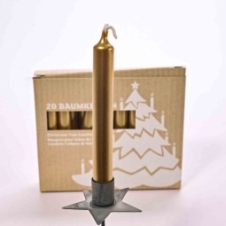 Candele stelo per Albero 20 PZ - 13x105 Mm / Oro