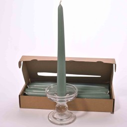 Candele coniche 12 PZ - 25x250 Mm / Verde pallido