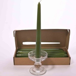 Candele coniche 12 PZ - 25x250 Mm / Verde Oliva