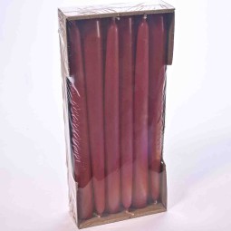 Candele coniche 12 PZ - 25x250 Mm / Rosso scuro