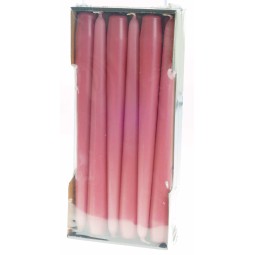 Candele coniche 12 PZ - 25x250 Mm / Rosa fragola