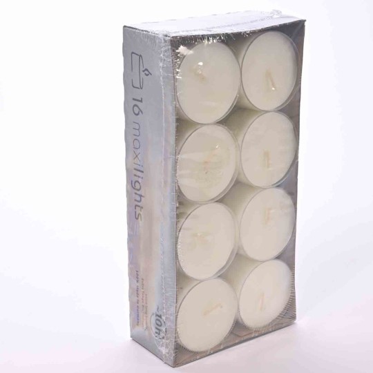 Tealight 16 Pezzi - 5,5x2,5 Cm / Bianco
