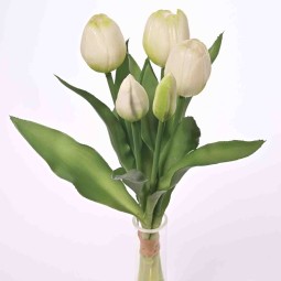 Tulipani in mazzo - 30 Cm / Bianco