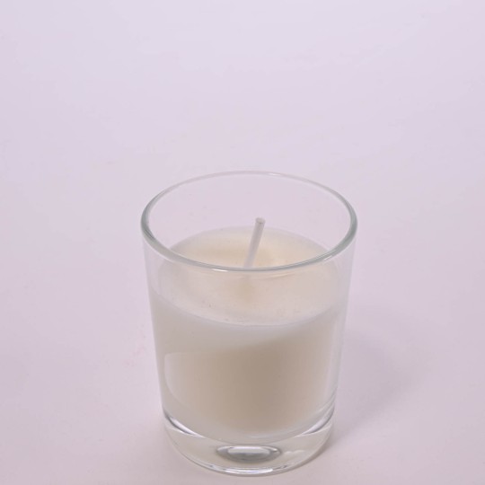 Porta tealight con candela 12 PZ - 5,7x6,8 Cm / Bianco
