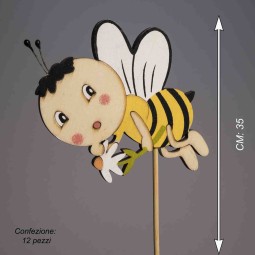 Api in legno su pick 12 PZ - 10 Cm