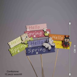 Pick "Hello Spring" 12 Pz - 19 Cm / Vari Colori