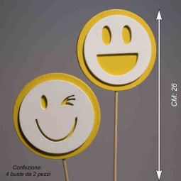 Pick "Smile" in legno 8 PZ - D 6 Cm