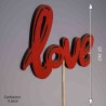 Pick in legno "Love" 8 PZ - 8,5x6 Cm / Rosso