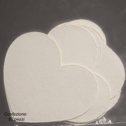 Cuori in carta 14 Pezzi - 7x6 Cm / Avorio