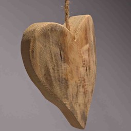 Cuore legno da appendere - 9x12,5 Cm / Naturale