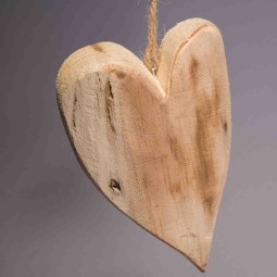 Cuore legno da appendere - 9x15 Cm / Naturale
