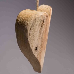 Cuore legno da appendere - 9x15 Cm / Naturale