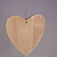 Cuori in legno 10 PZ - 14,5x15,5 Cm / Naturale