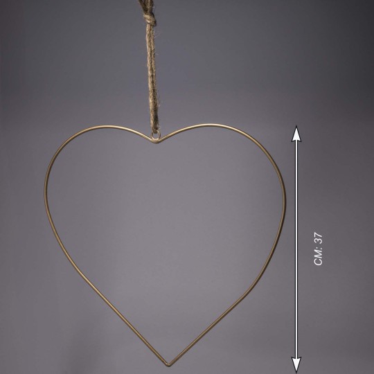 Cuore in metallo - 38 Cm / Oro