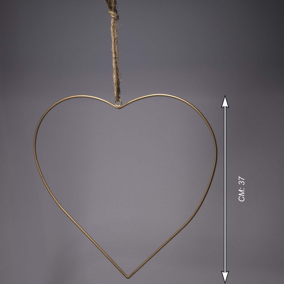 Cuore in metallo - 38 Cm / Oro